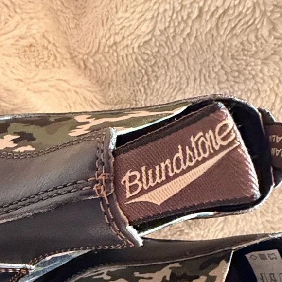 Blundstone Dark Brown Leather & Camouflage Men's Boots size 12 - Picture 8 of 8
